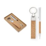 Caneta e Chaveiro em Metal e Cortiça Personalizado Frete Grátis - Mínimo 10