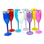 Taça Champanhe 215 ml Borda Metalizada Personalizado - Mínimo 30