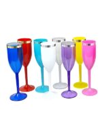 Taça Champanhe 215 ml Borda Metalizada Personalizado - Mínimo 30