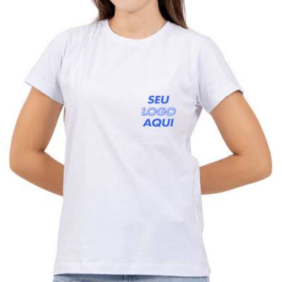 Camiseta Feminina de Algodão Personalizada com Logo